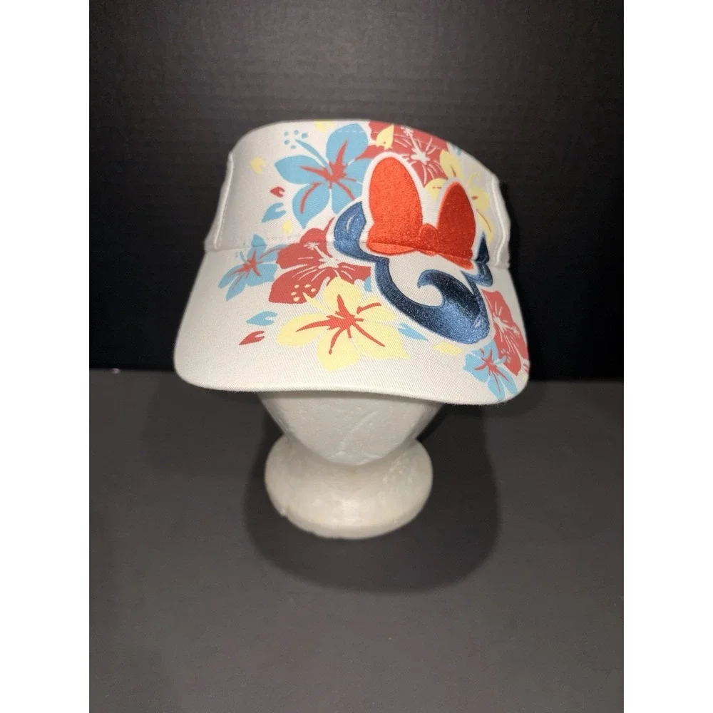 Disney Parks Minnie Mouse Floral Tropical Visor Hat Barely Worn